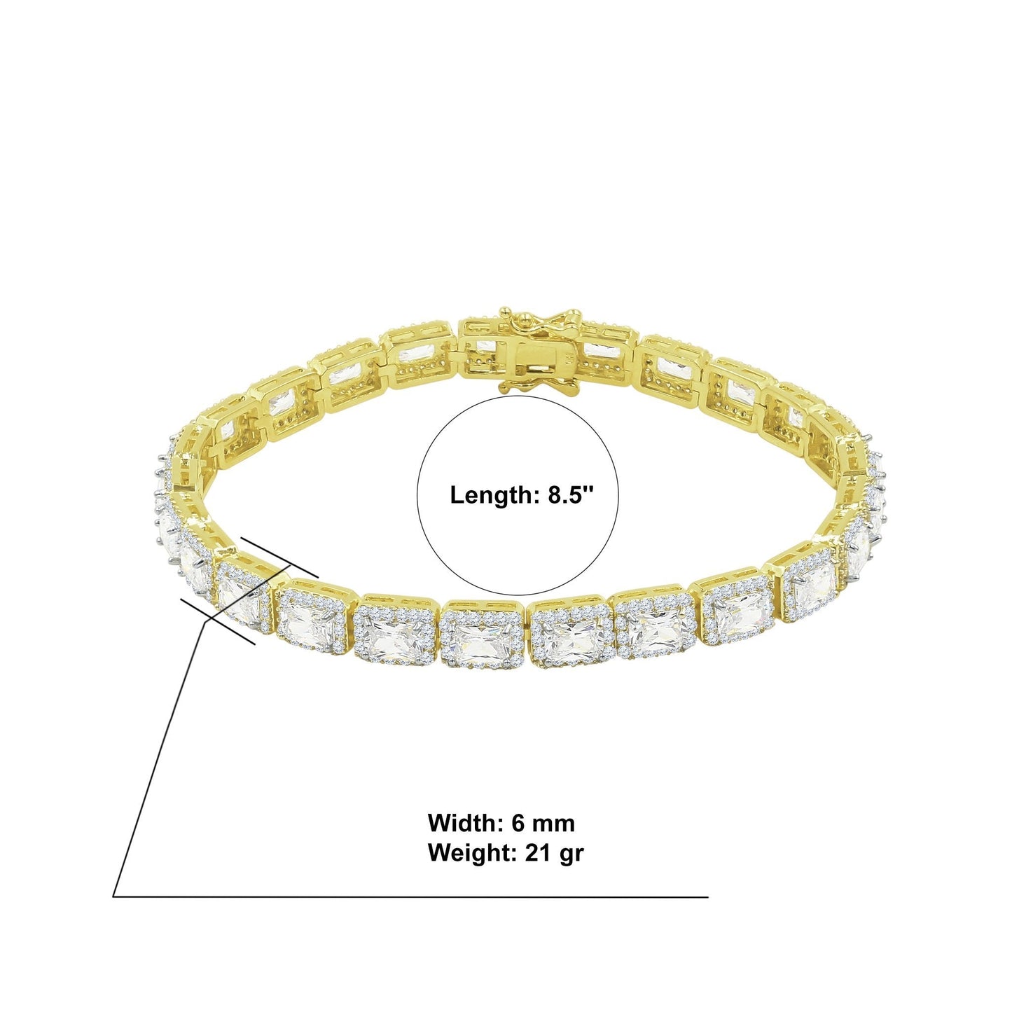 Foxy 6MM Square CZ Tennis Bracelet