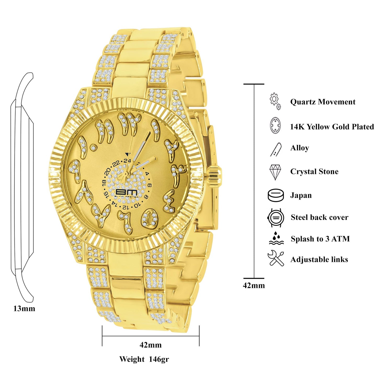 Moonbeam CZ Stone Watch & Bracelet Set