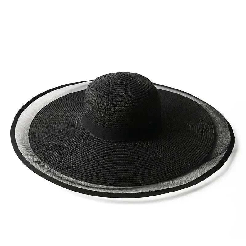 Foldable Wide Brim Straw Bucket Sun Hat