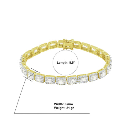 Foxy 6MM Square CZ Tennis Bracelet