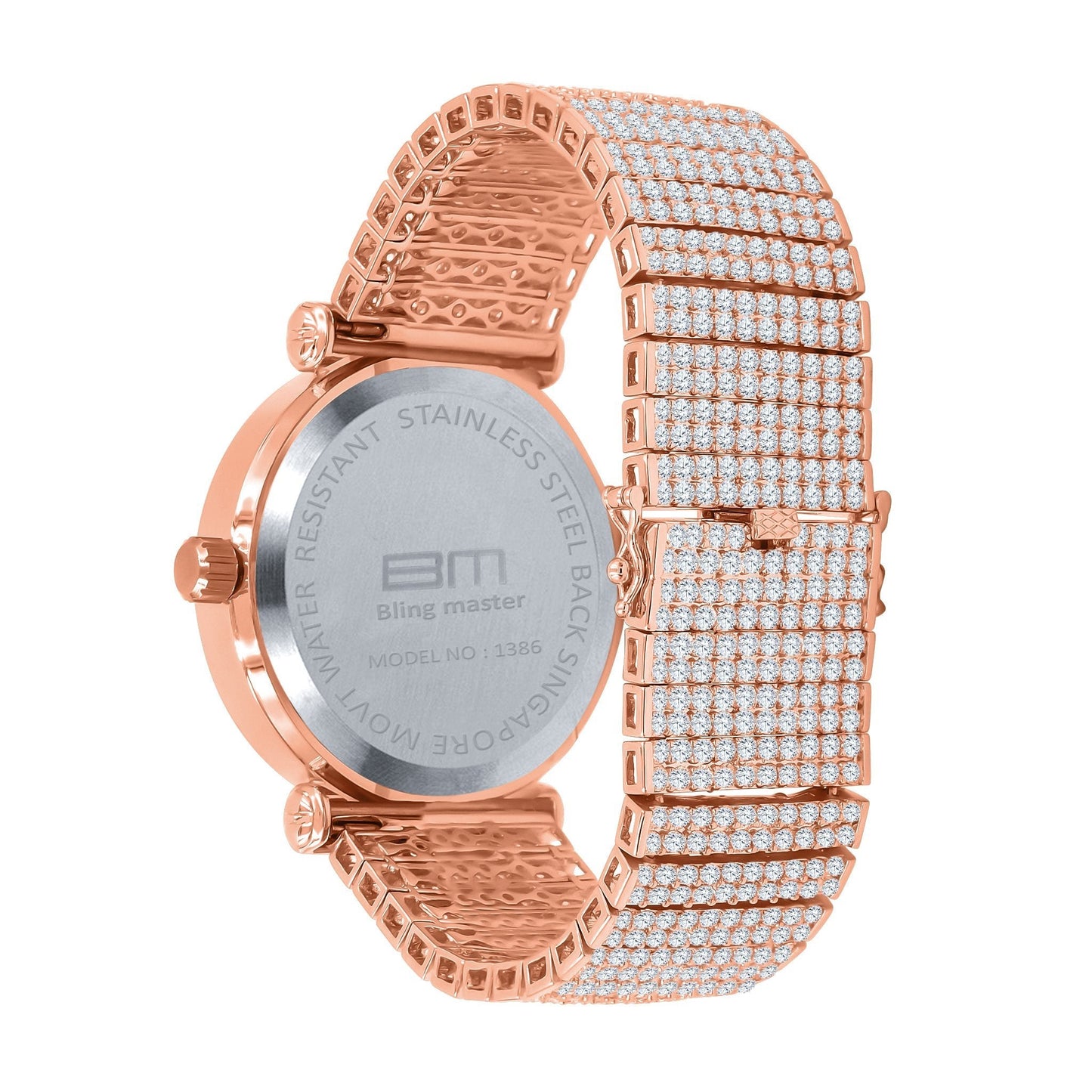 Foxy CZ Iced Out Rhodium Watch