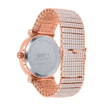 Foxy CZ Iced Out Rhodium Watch
