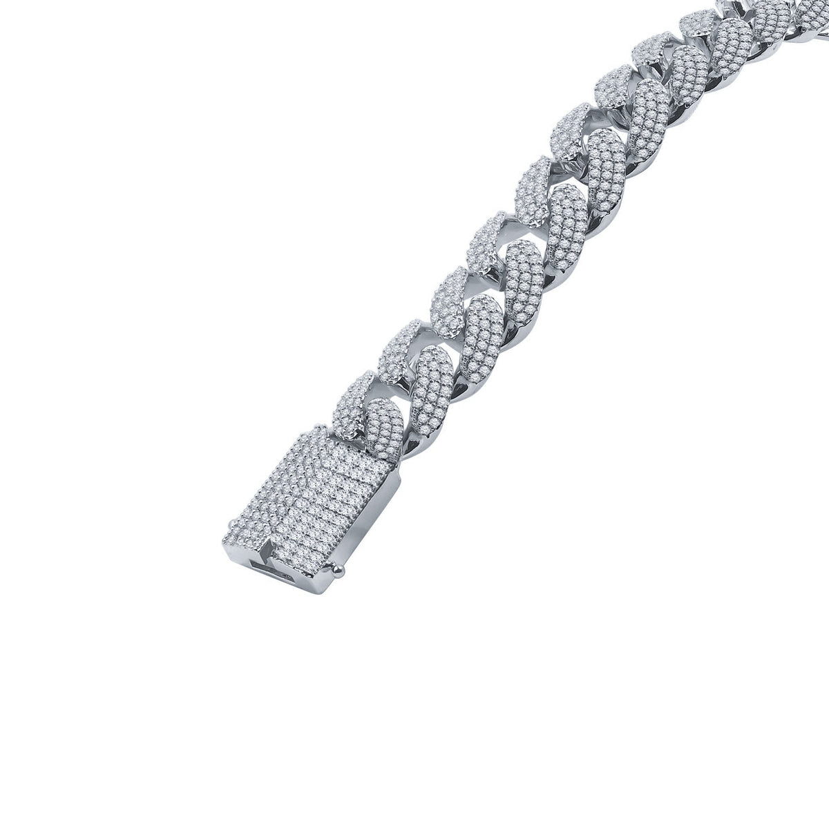 18MM CZ Cuban Link Chain | Brass Prong Set | 18"-24"