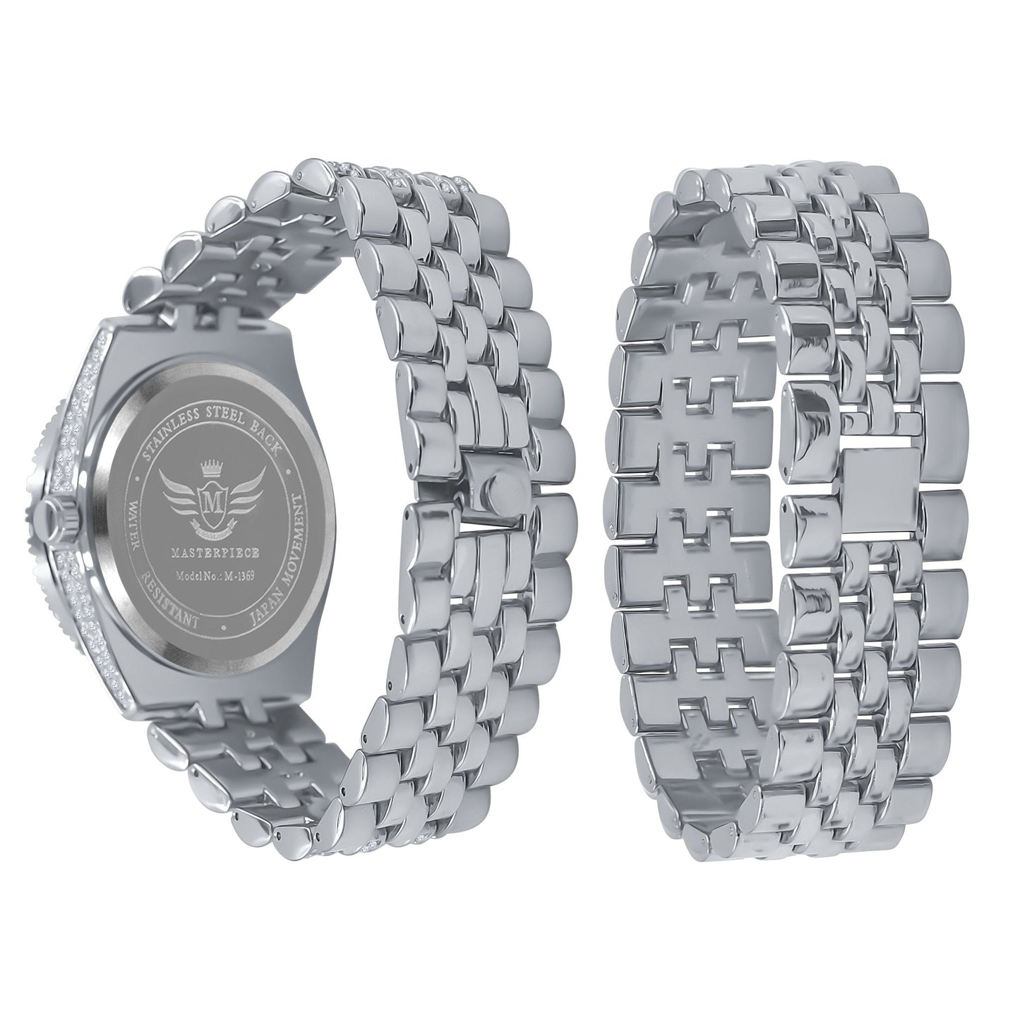 Bling Master CZ Stone Watch & Bracelet Set