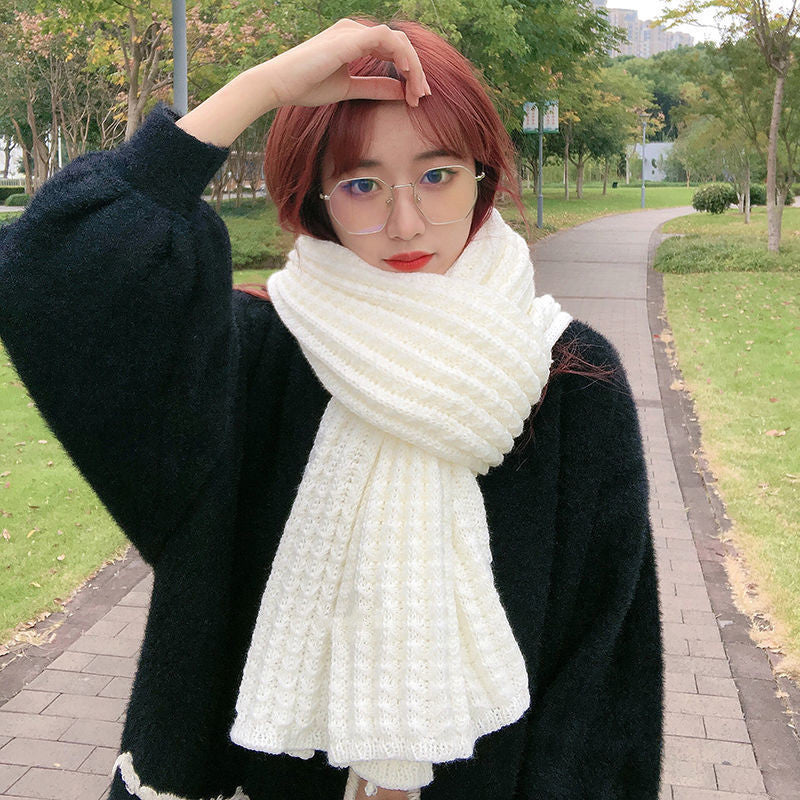 Striped Knit Cashmere Scarf