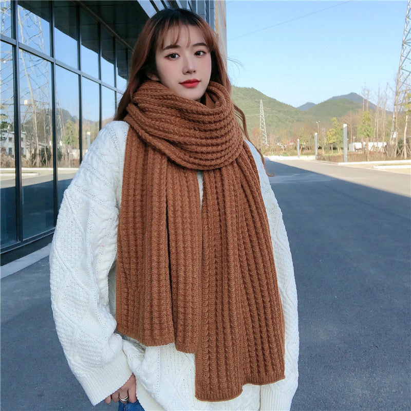 Striped Knit Cashmere Scarf