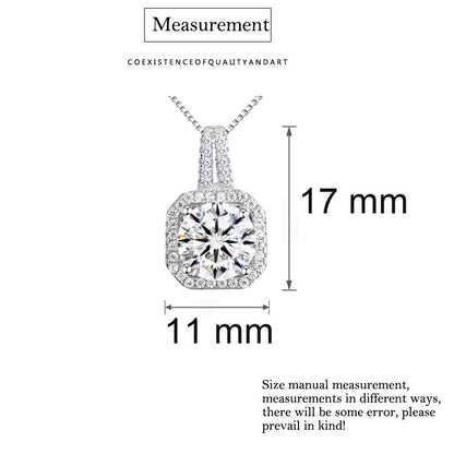 Two Carat Halo Cubic Zirconia Pendant Necklace