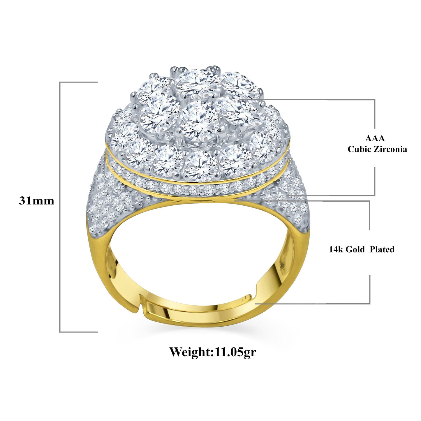 Angelic 925 Sterling Silver CZ Ring