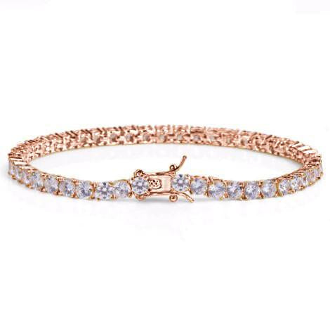 Rock 4MM CZ Tennis Bracelet | Brass