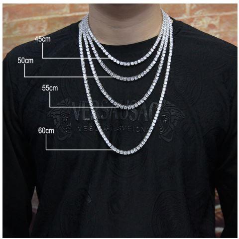 4MM CZ Tennis Chain Necklace | Brass Prong Set | 16"-30"