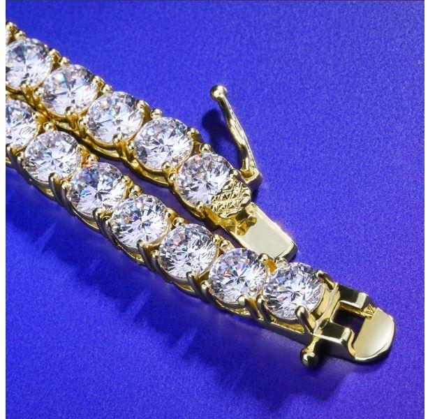 4MM CZ Tennis Chain Necklace | Brass Prong Set | Style 2