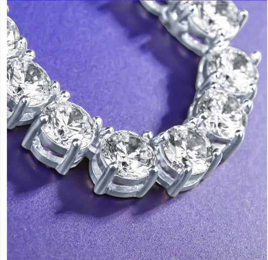 4MM CZ Tennis Chain Necklace | Brass Prong Set | 16"-30"