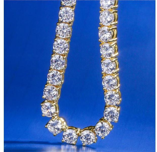 4MM CZ Tennis Chain Necklace | Brass Prong Set | Style 2