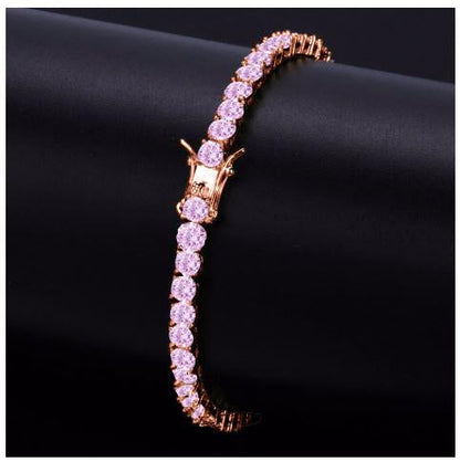 Rock 4MM CZ Tennis Bracelet | Brass