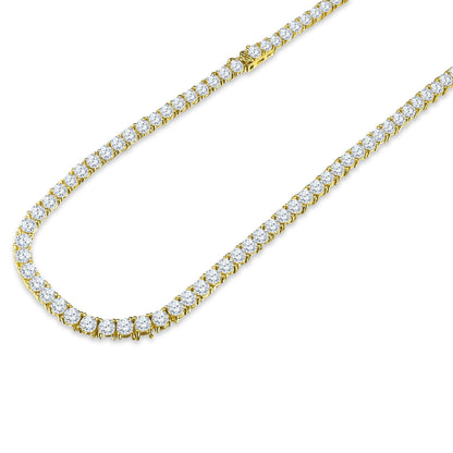4MM CZ Tennis Chain Necklace | Brass Prong Set | Style 2