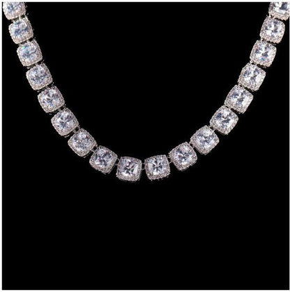 6MM Square CZ Tennis Chain | Gold & Silver Plated | 20"-22"