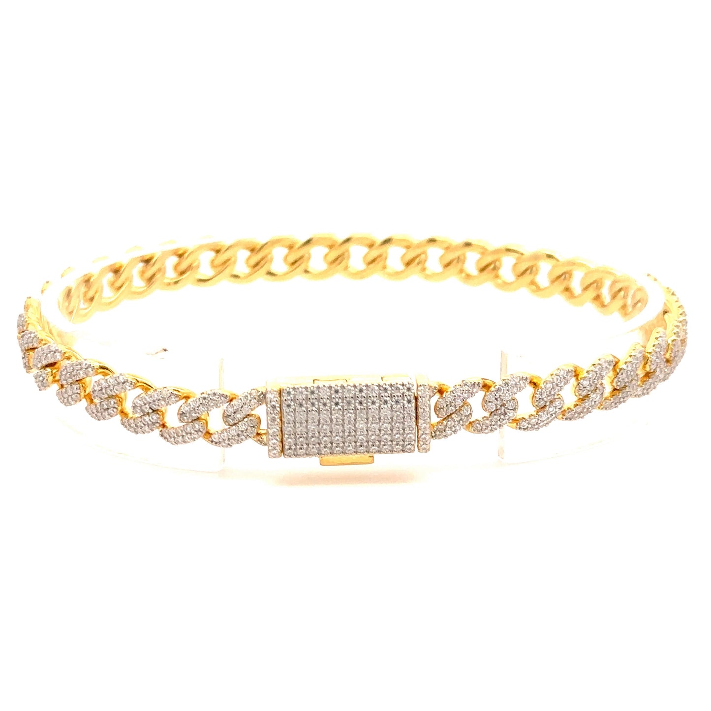 Bibelot 6MM 925 Silver CZ Cuban Bracelet