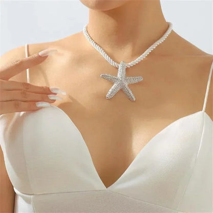 Boho Starfish Pendant Choker