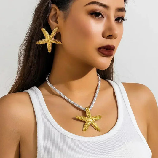 Boho Starfish Pendant Choker