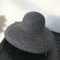 Vintage Wide Brim Patchwork Straw Sun Hat