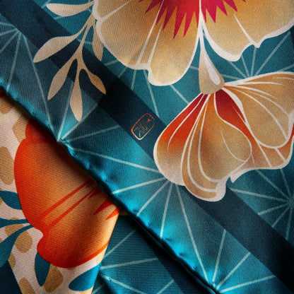 Desert Poppy Silk Scarf - Statement Size