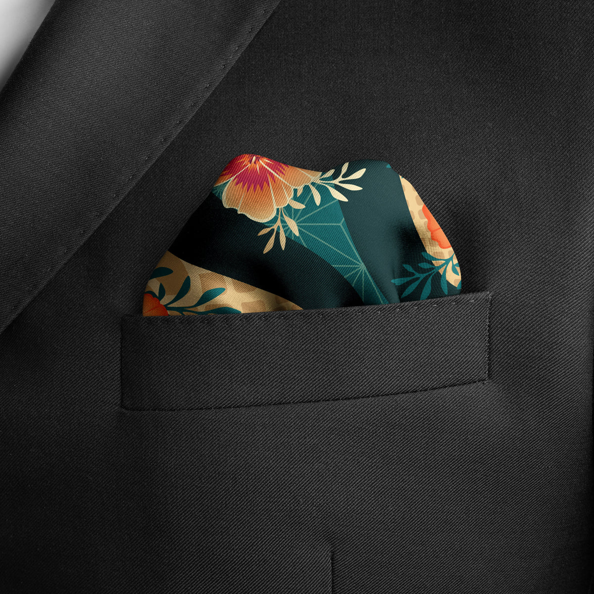 Men's Silk Pocket Square - Desert Poppy