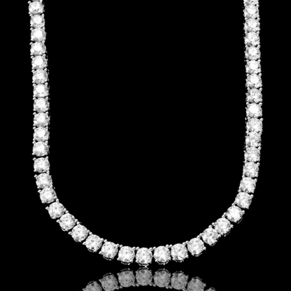 4MM CZ Tennis Chain Necklace | Brass Prong Set | 16"-30"