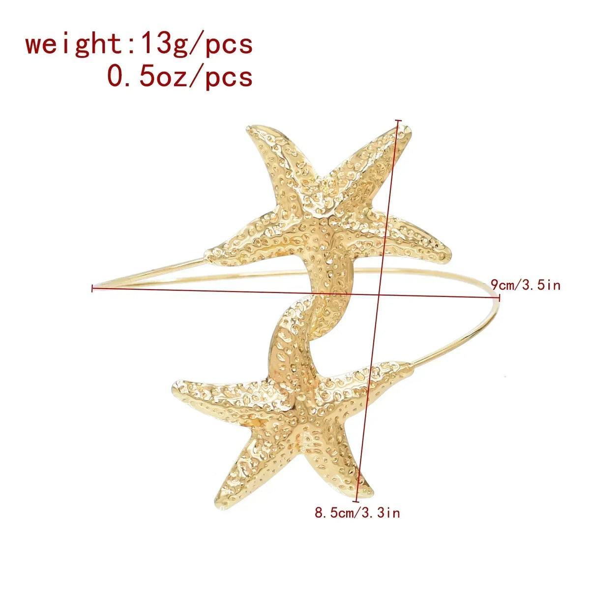 Gold Starfish Cuff Bracelet