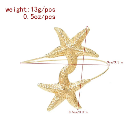 Gold Starfish Cuff Bracelet