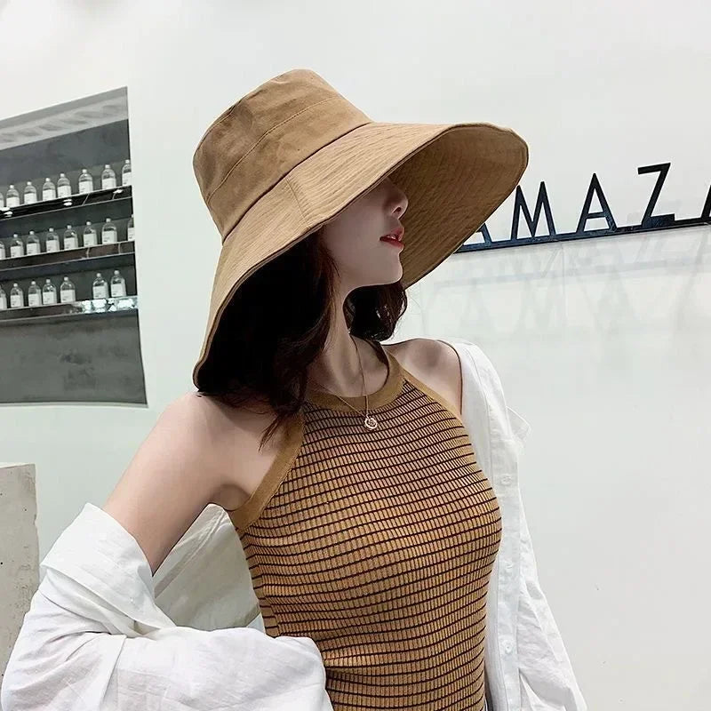 Japanese Big Brim Foldable Cotton Sun Hat