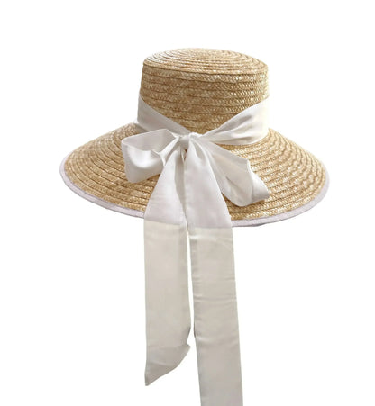 Hepburn Style Wide Brim Straw Sun Hat