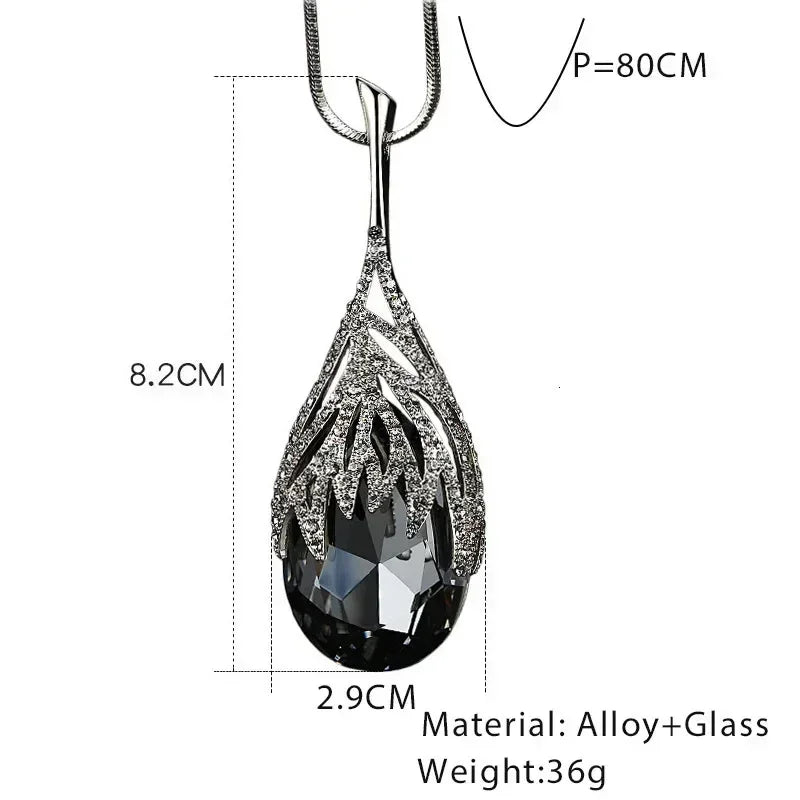 Gray Crystal Choker Necklace