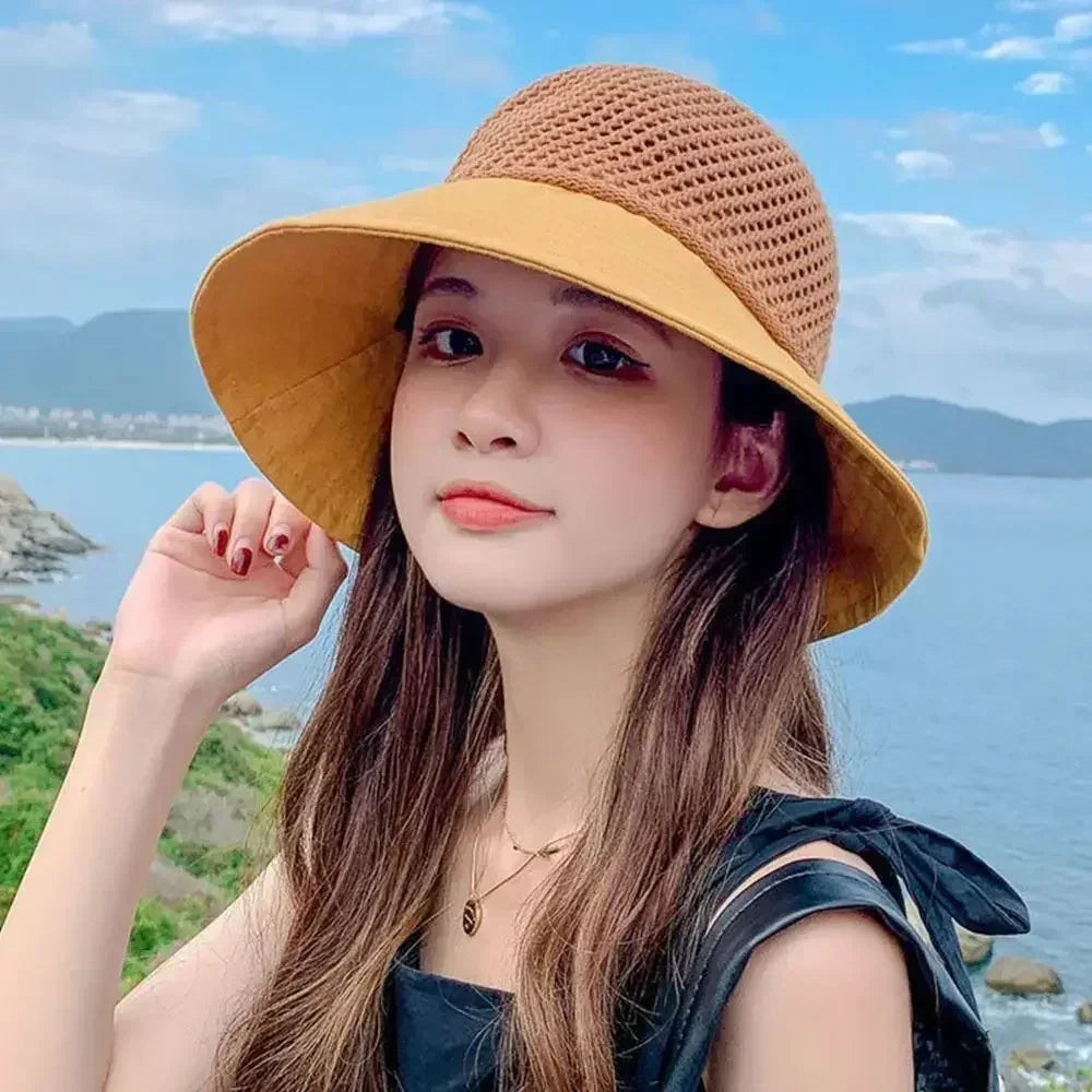 Foldable Wide Brim Bucket Hat | Ponytail Friendly