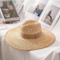 Belt Strap Wide Brim Straw Panama Sun Hat