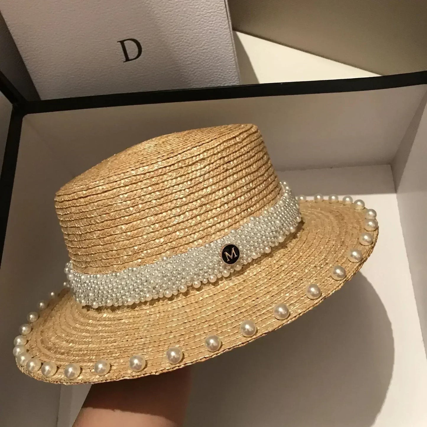 Hepburn Style Wide Brim Straw Sun Hat