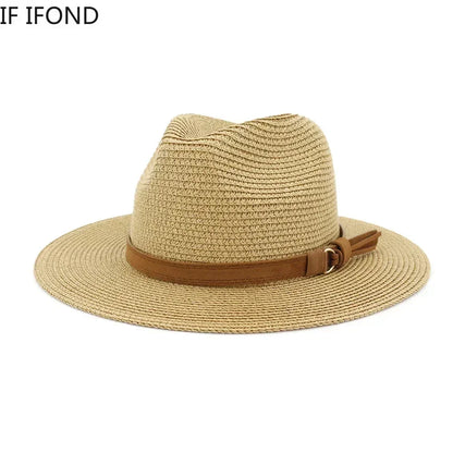 Oversized Panama Jazz Trilby Straw Sun Hat