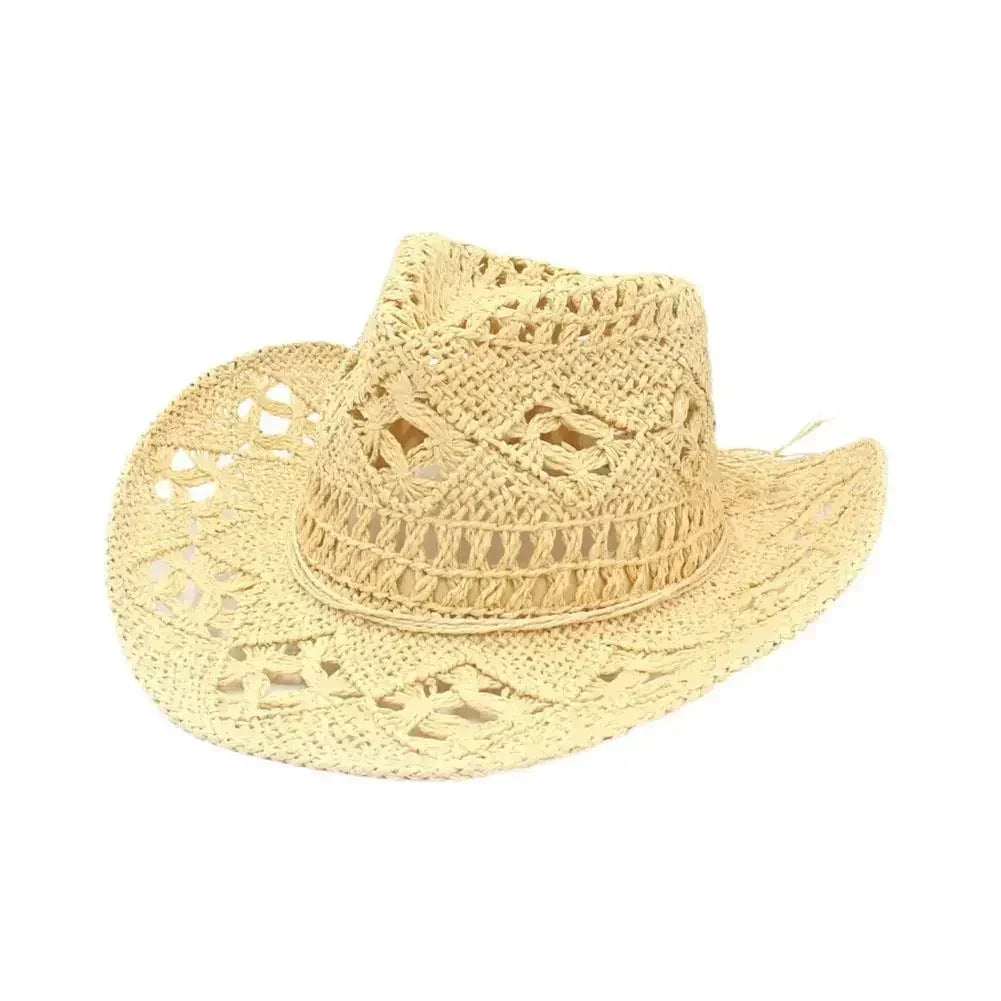 Hand-Woven Western Cowboy Straw Hat