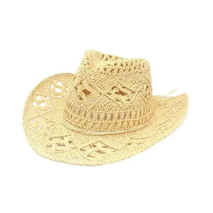 Hand-Woven Western Cowboy Straw Hat