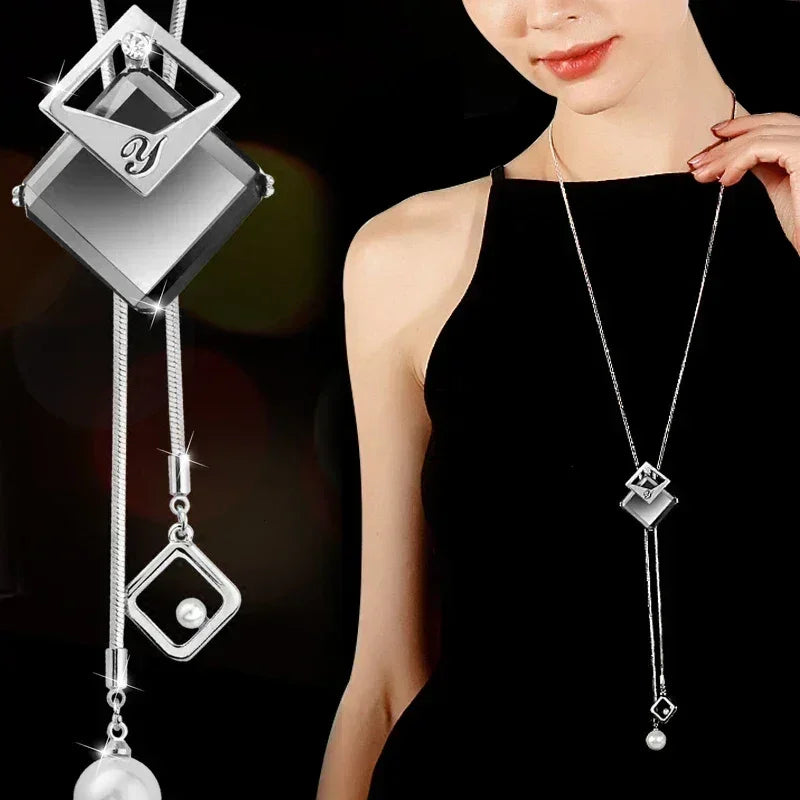 Gray Crystal Choker Necklace