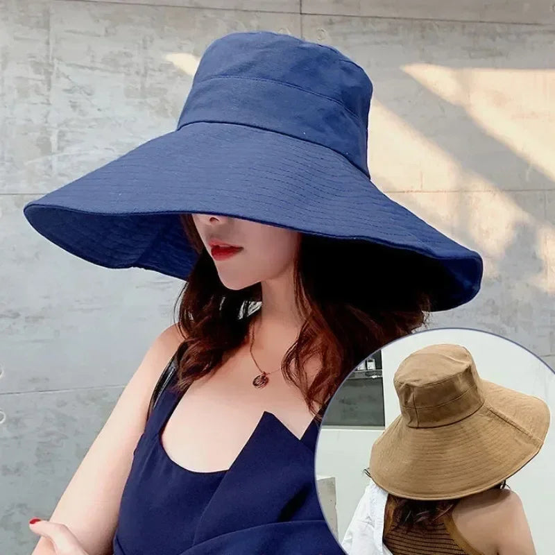 Japanese Big Brim Foldable Cotton Sun Hat