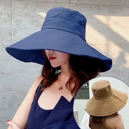 Japanese Big Brim Foldable Cotton Sun Hat