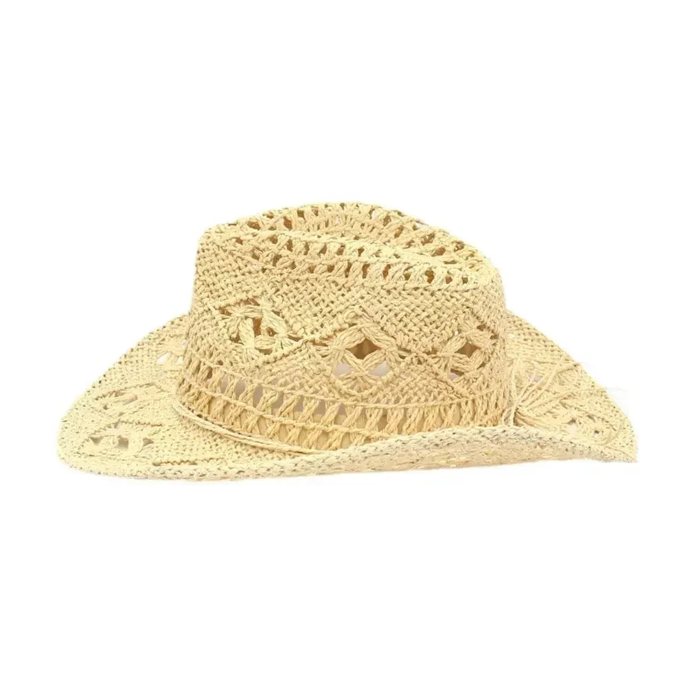 Hand-Woven Western Cowboy Straw Hat