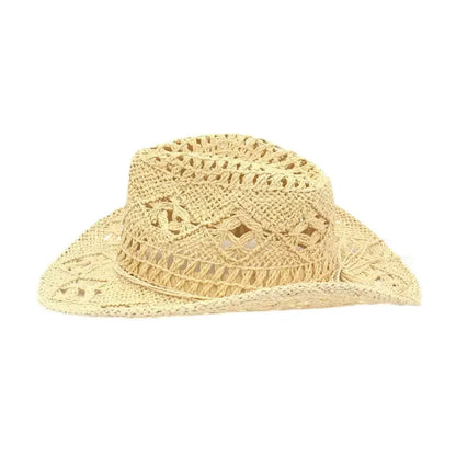 Hand-Woven Western Cowboy Straw Hat