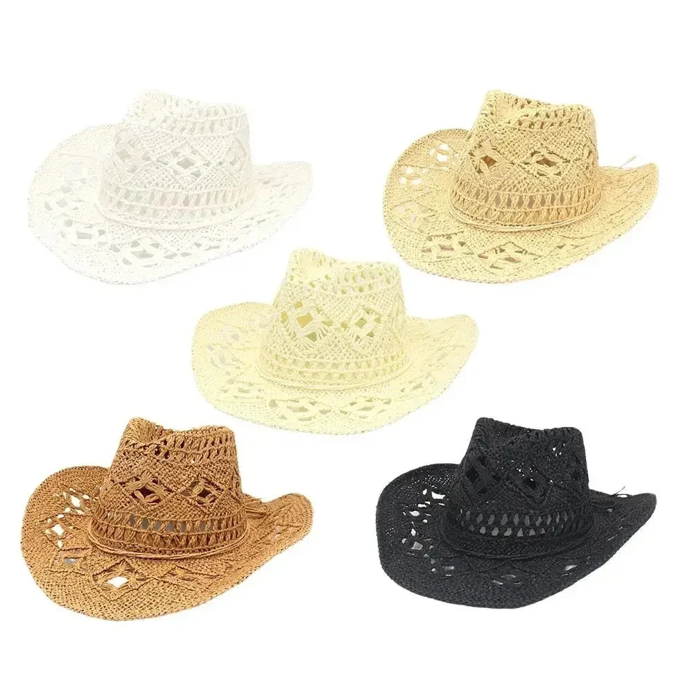 Hand-Woven Western Cowboy Straw Hat