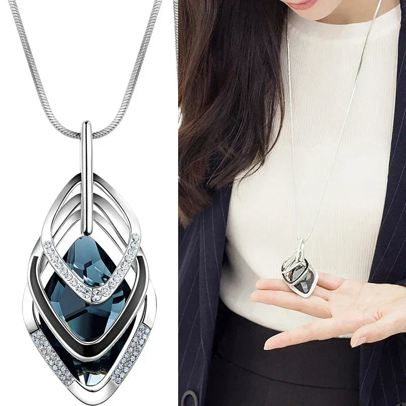 Gray Crystal Choker Necklace
