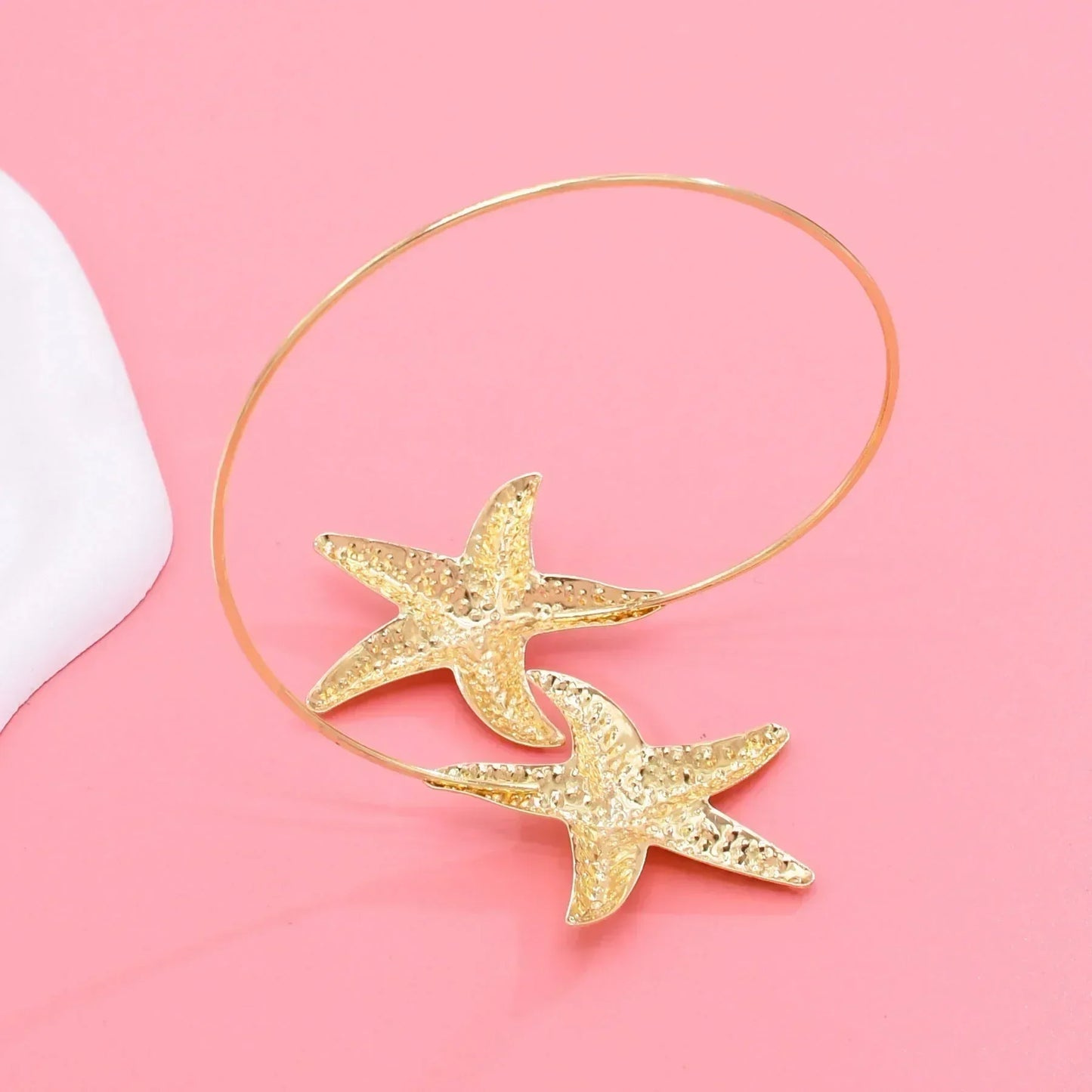 Gold Starfish Cuff Bracelet