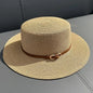 Bowknot Flat Brim Straw Panama Sun Hat