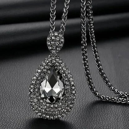 Gray Crystal Choker Necklace