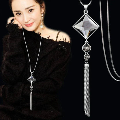 Gray Crystal Choker Necklace