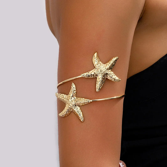 Gold Starfish Cuff Bracelet
